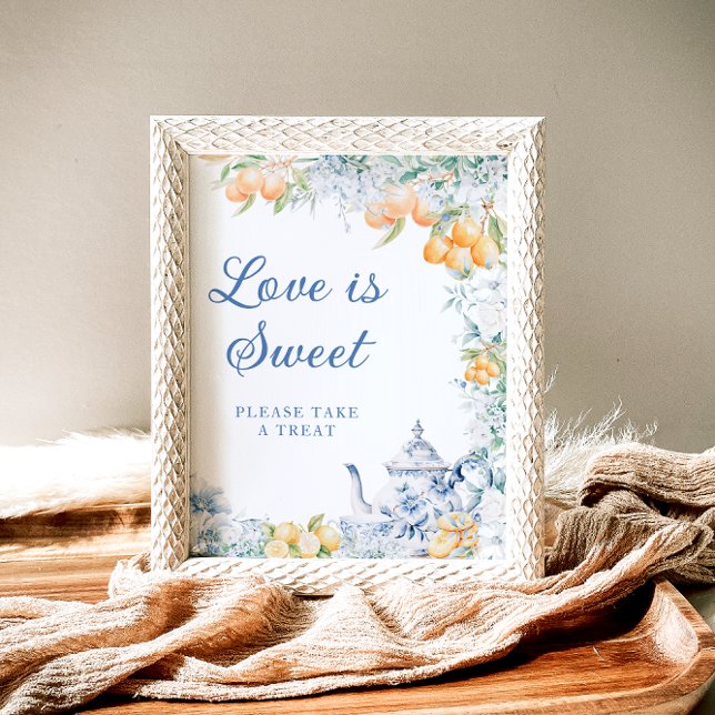 Elegant Floral and Lemons Love is Sweet Poster (Creator Uploaded)