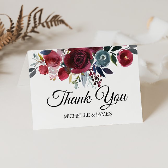 Elegant Floral and Tropical Thank You Card (Creator Uploaded)