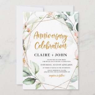 Elegant Floral Anniversary Invitation