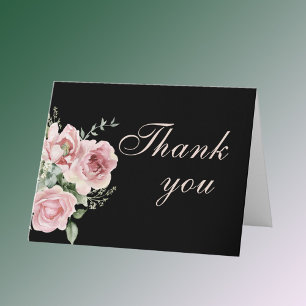 Elegant Floral Any Year Birthday  Thank You Card