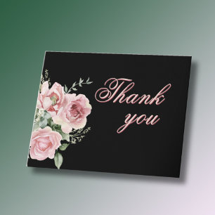Elegant Floral Any Year Birthday  Thank You Card