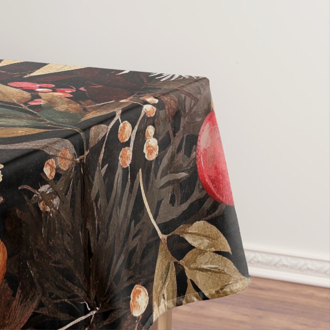 Elegant Floral Apple Fall to Holiday Apple  Tablecloth (In Situ)