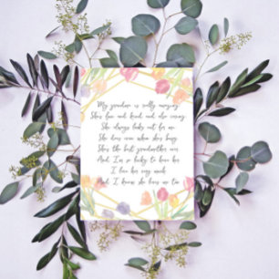  Elegant Floral Appreciation Poem for Nana Grandma Custom Letterhead