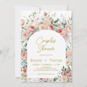 Elegant Floral Arch Couples Shower Invitation 