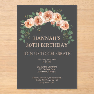 Elegant Floral Arch Frame Birthday Invitation