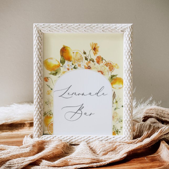 Elegant floral arch Lemonade Bar Poster (Creator Uploaded)