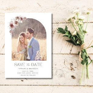 Elegant Floral Arch Photo Wedding Save The Date