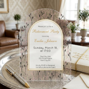 Elegant Floral Arch Retirement Party Invitation