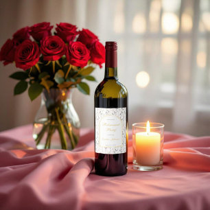 Elegant Floral Arch Retirement Party  Wine Label