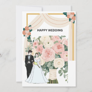 Elegant Floral Arch Wedding Invitation 