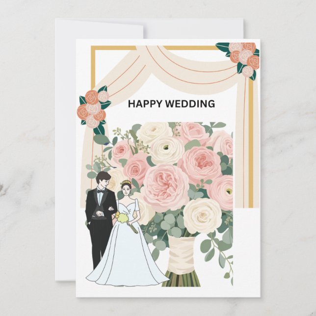 Elegant Floral Arch Wedding Invitation  (Front)