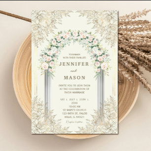 Elegant Floral Arch Wedding Invitation