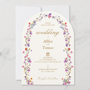 Elegant Floral Arch Wedding Invitation