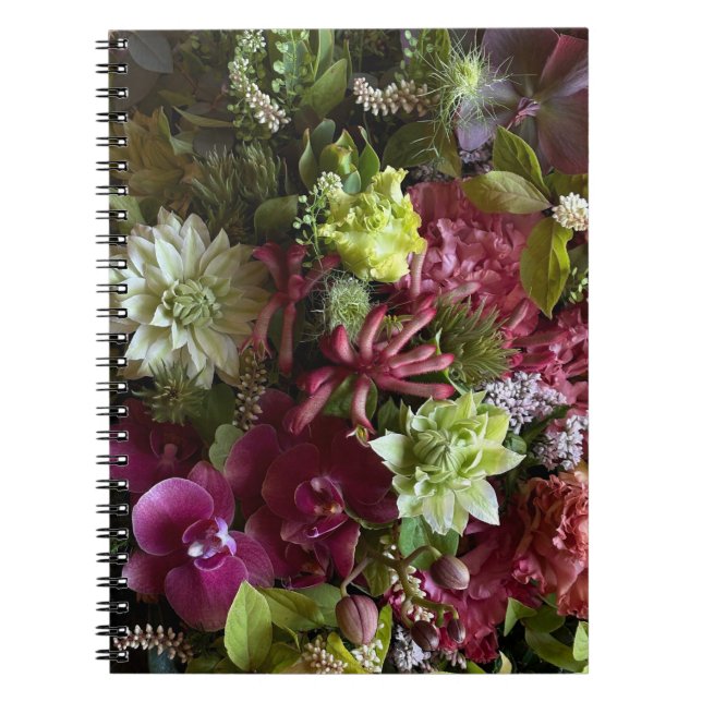 Elegant Floral Arrangement Botanical Notebook (Front)
