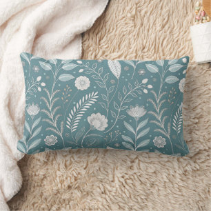 Elegant Floral Art Accent 13" x 21" Lumbar Pillow
