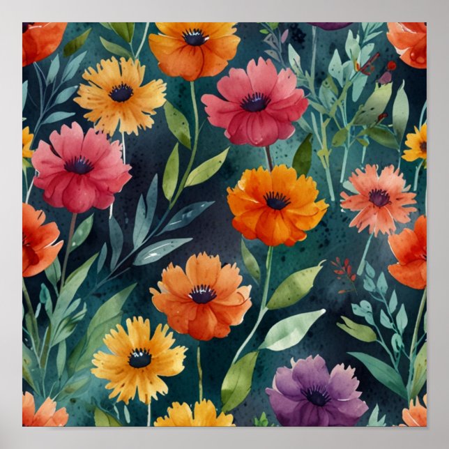Elegant Floral Art Poster (Front)