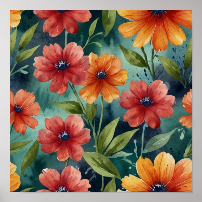 Elegant Floral Art Poster (Front)