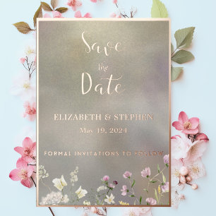 Elegant Floral Autumn Save The Date Card
