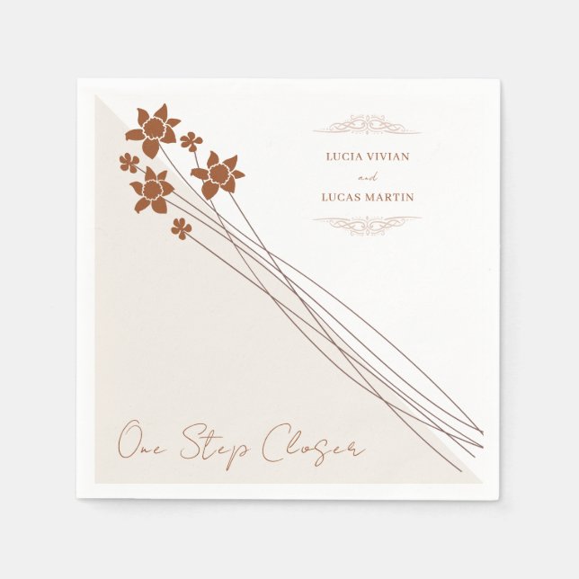 Elegant Floral Autumn Two Side Wedding Napkin (Front)