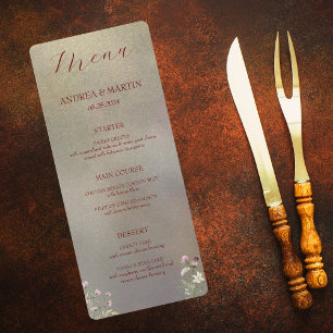 Elegant Floral Autumn Wedding Flat Menu