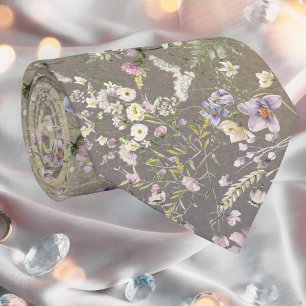 Elegant Floral Autumn Wedding Necktie