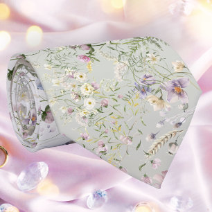 Elegant Floral Autumn Wedding Necktie