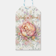 Elegant Floral Baby Shower Gift Tag