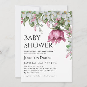 Elegant Floral Baby Shower Invitation