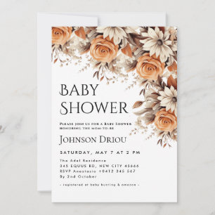 Elegant Floral Baby Shower Invitation