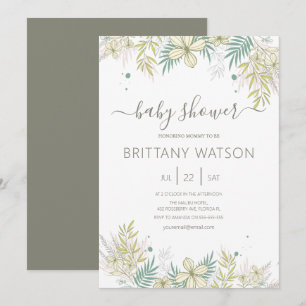 Elegant Floral Baby Shower Invitation