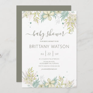 Elegant Floral Baby Shower Invitation