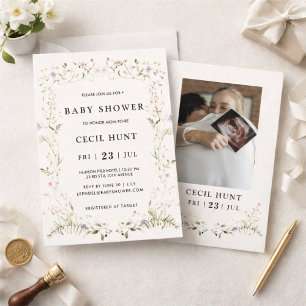Elegant Floral Baby Shower Invitation