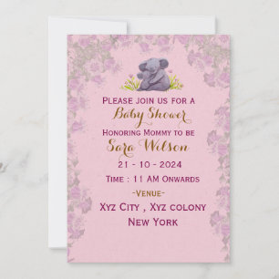 Elegant Floral Baby Shower Invitation