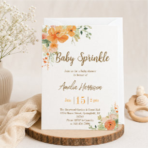 Elegant Floral Baby Shower Invitation Baby sprinkl