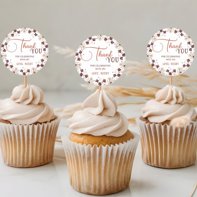 Elegant Floral Baby Shower Thank You Classic Round Sticker (Creator Uploaded)