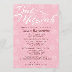 Elegant Floral Bat Mitzvah Invitation