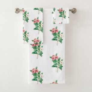 Elegant Floral Bath Towel Set