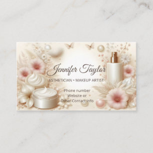 Elegant Floral Beauty Cosmetic Professional Business Card
