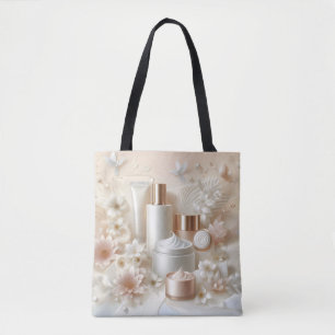 Elegant Floral Beauty Cosmetic Salon Makeup Tote Bag