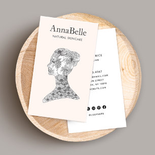 Elegant Floral Beauty Face Salon & Spa Business Card