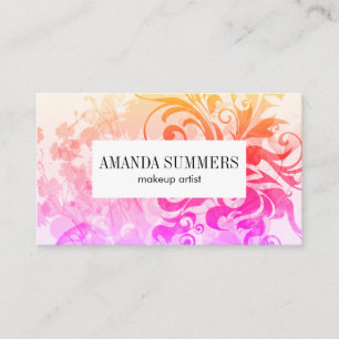 Elegant Floral Beauty Salon Business Card