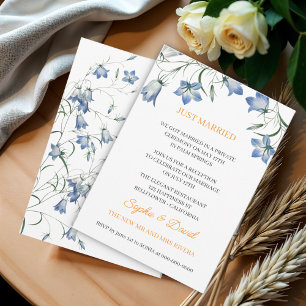 Elegant Floral Bellflower Just Married Wedding Invitation
