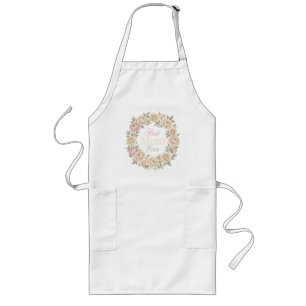 Elegant Floral Best Mum Ever Wreath Long Apron