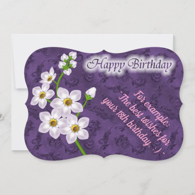 Elegant Floral Birthday Card (Front)