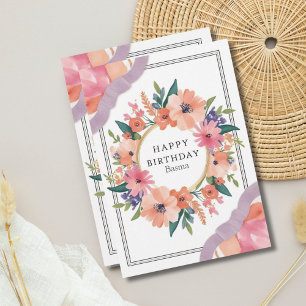 Elegant Floral Birthday Card