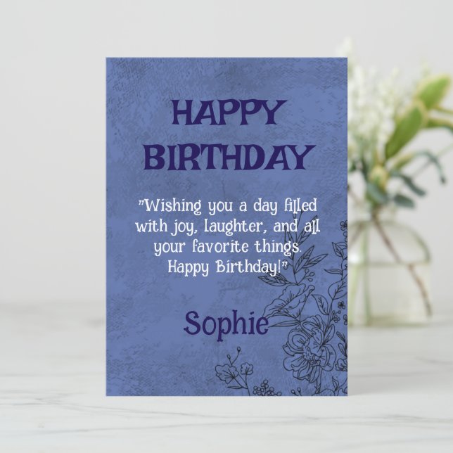Elegant Floral Birthday Card (Standing Front)