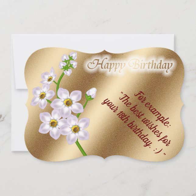 Elegant Floral Birthday Card (Front)