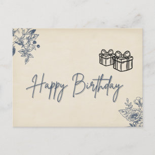 Elegant Floral Birthday Card - Delicate Floral