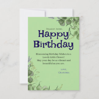 Elegant Floral birthday Card with Personalized Me