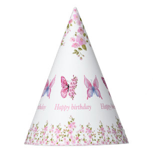 Elegant Floral Birthday Party Hat